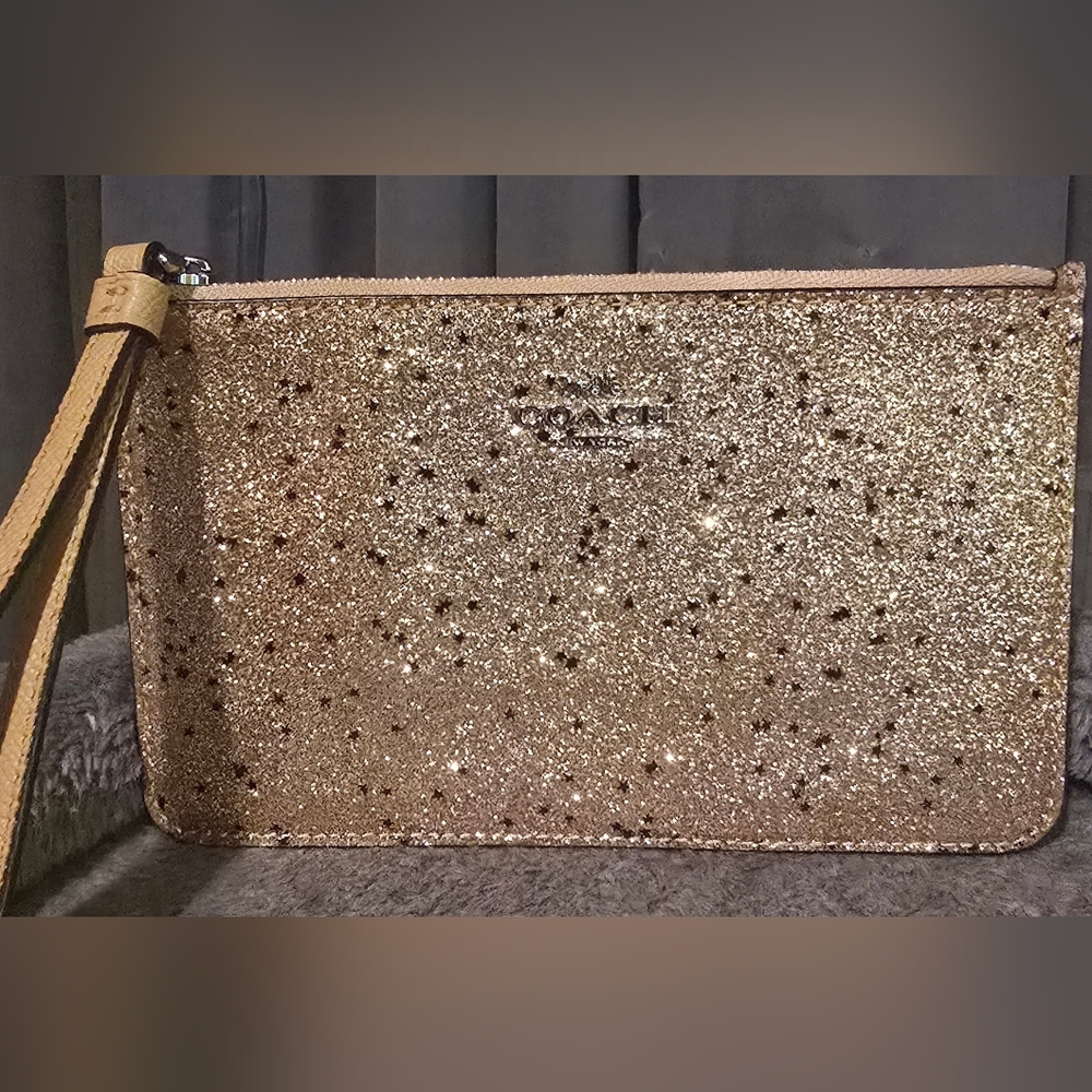Coach Sparkling Gold Cosmetic Bag